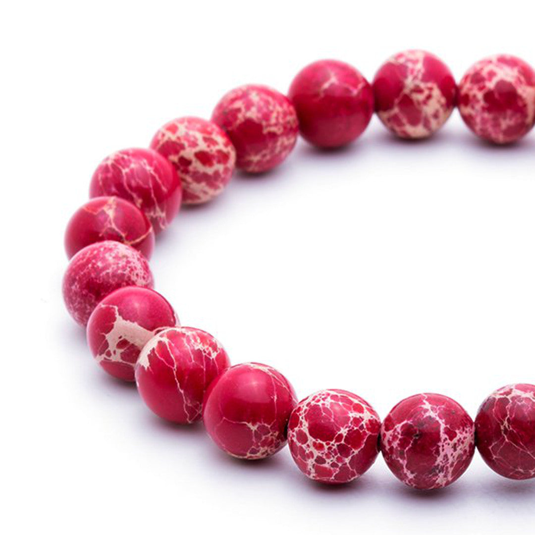 Atolyestone Doğal Taş Jasper Bileklik - Kırmızı Jasper - 925 Ayar Gümüş