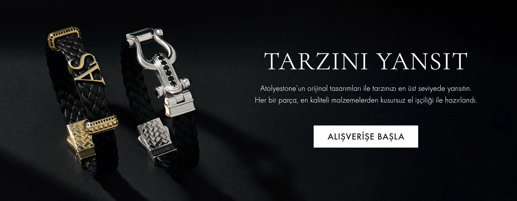 Atolyestone İkonik ve Element Deri Bileklik - Tarzını Yansıt