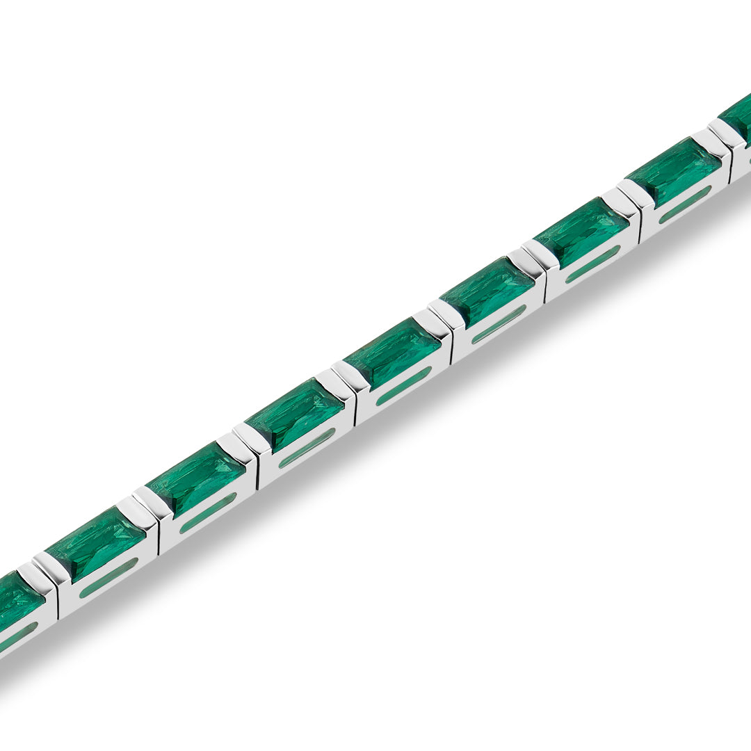 Atolyestone 925 Ayar Gümüşten Baget Taşlı Tennis Bileklik