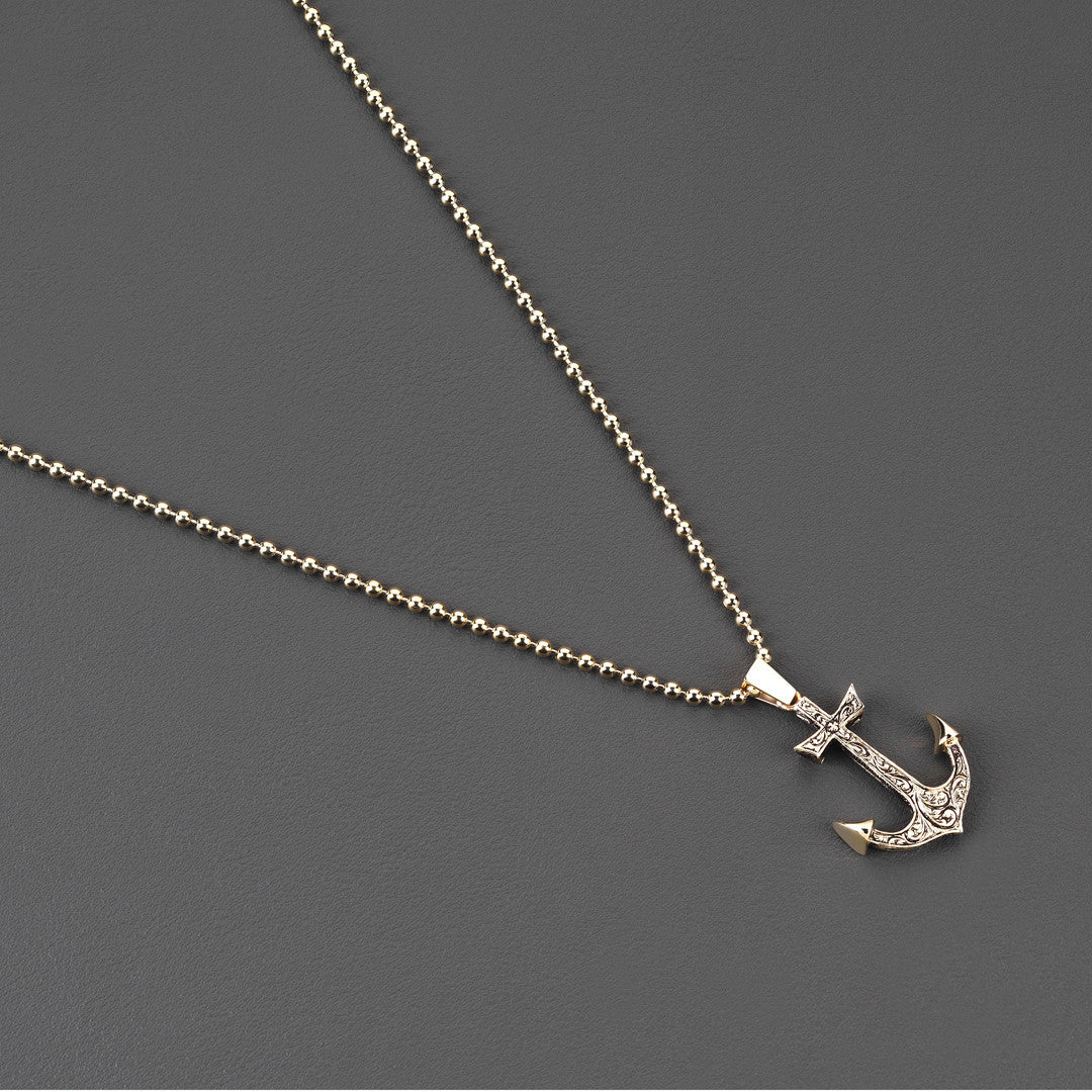 Çapa Kolye - Altın ( Sadece Kolye Ucu ) - Mens Necklace - Atolyestone Türkiye