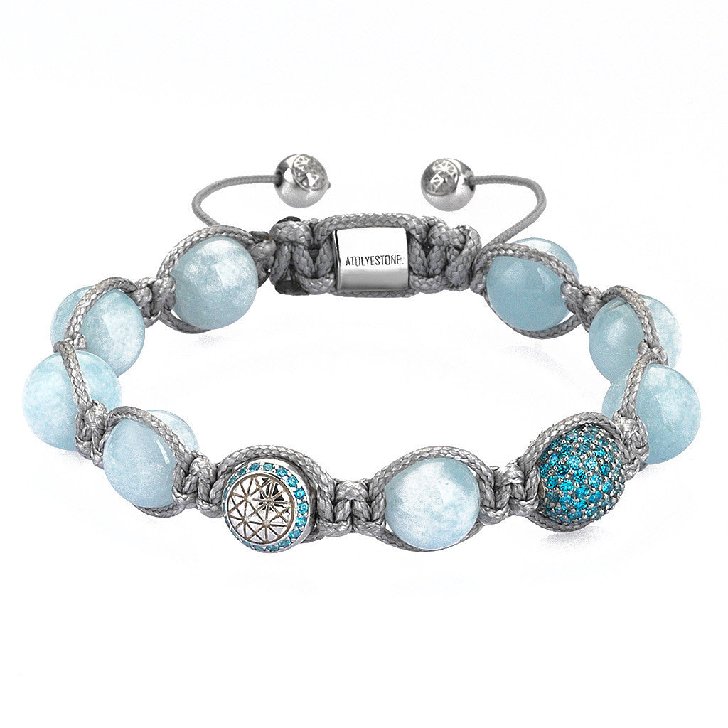 Akuamarin Makrome Bileklik - Kadın - Macrame Bracelet - Atolyestone Türkiye