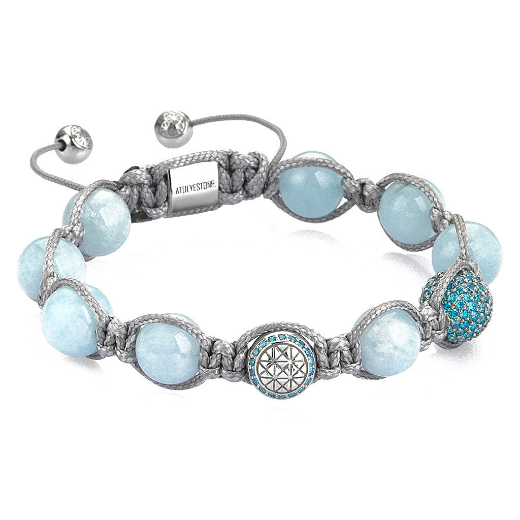 Akuamarin Makrome Bileklik - Kadın - Macrame Bracelet - Atolyestone Türkiye