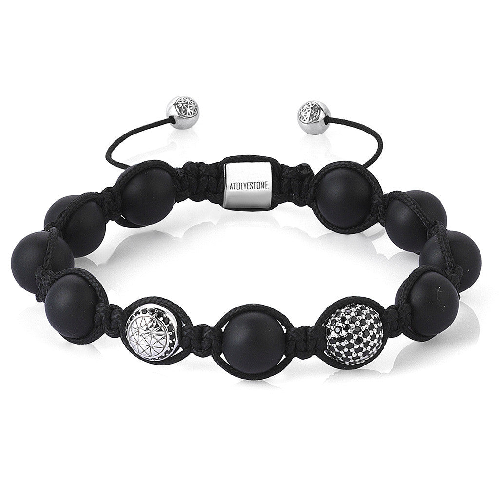 Mat Oniks Makrome Bileklik - Macrame Bracelet - Atolyestone Türkiye