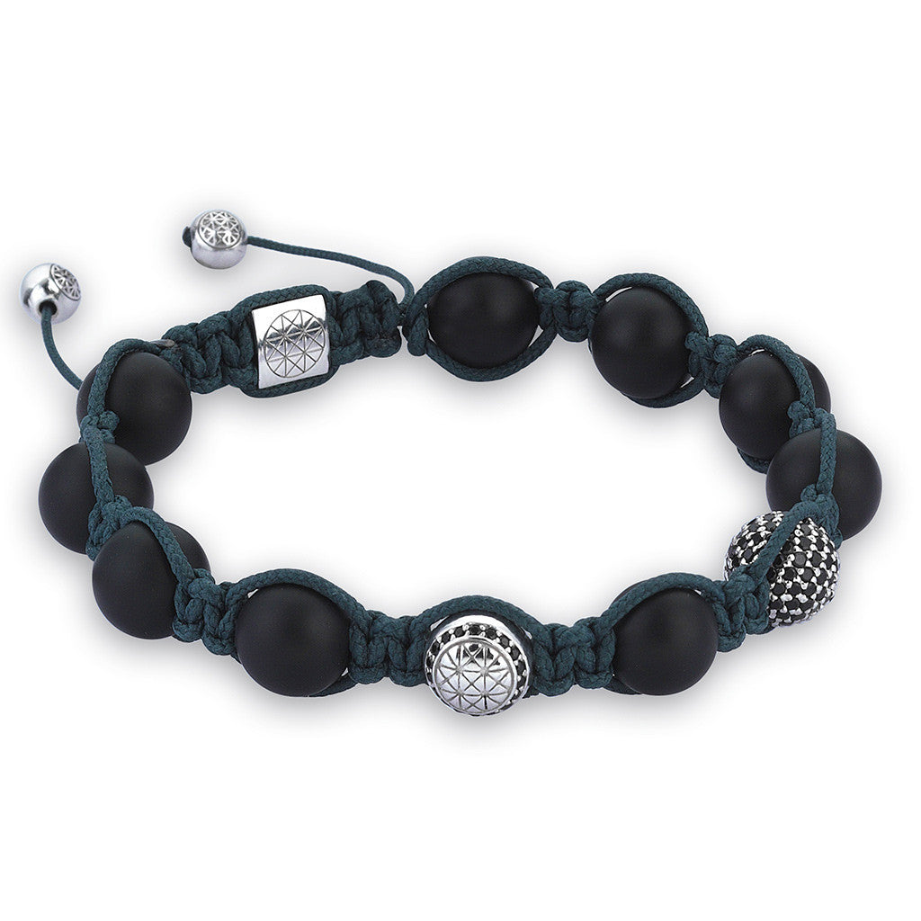 Mat Oniks Makrome Bileklik - Macrame Bracelet - Atolyestone Türkiye