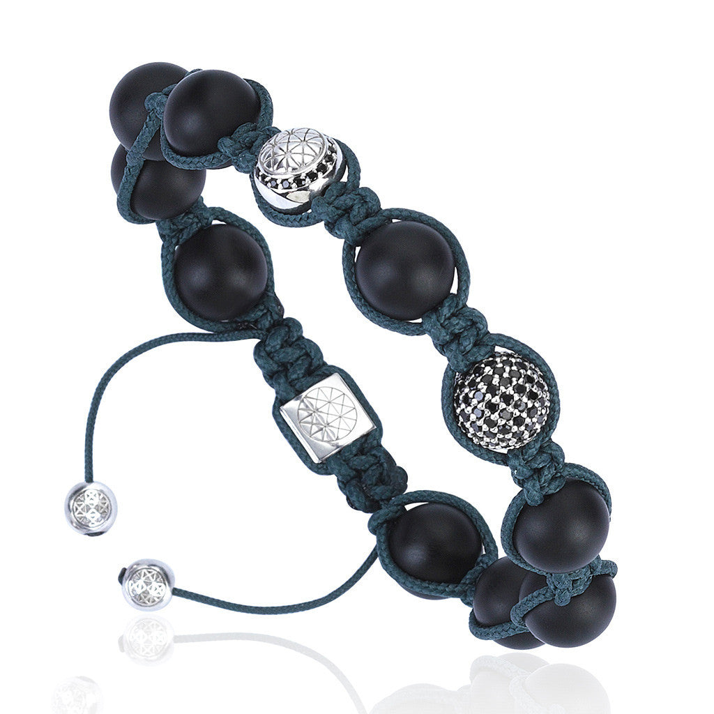 Mat Oniks Makrome Bileklik - Macrame Bracelet - Atolyestone Türkiye