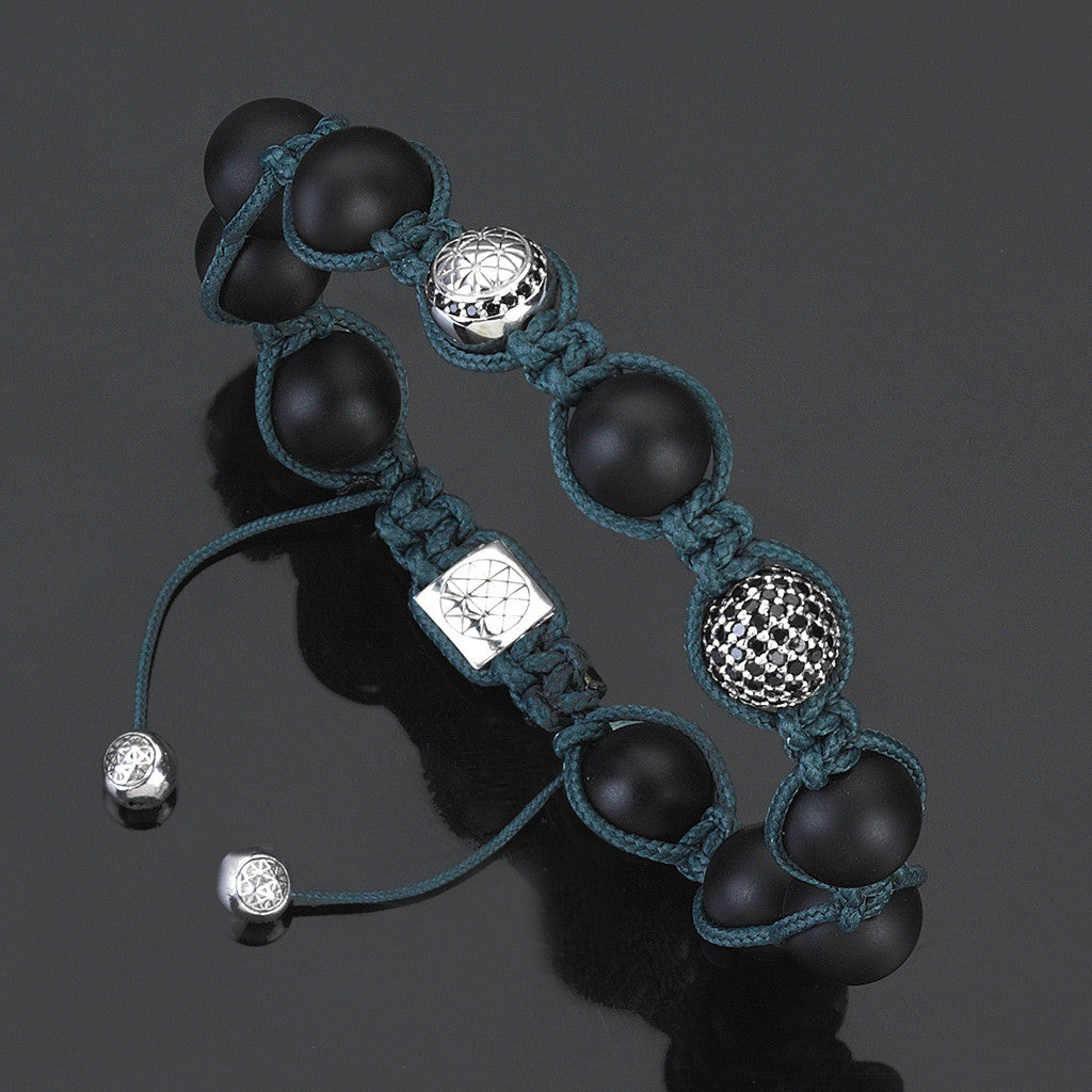 Mat Oniks Makrome Bileklik - Macrame Bracelet - Atolyestone Türkiye
