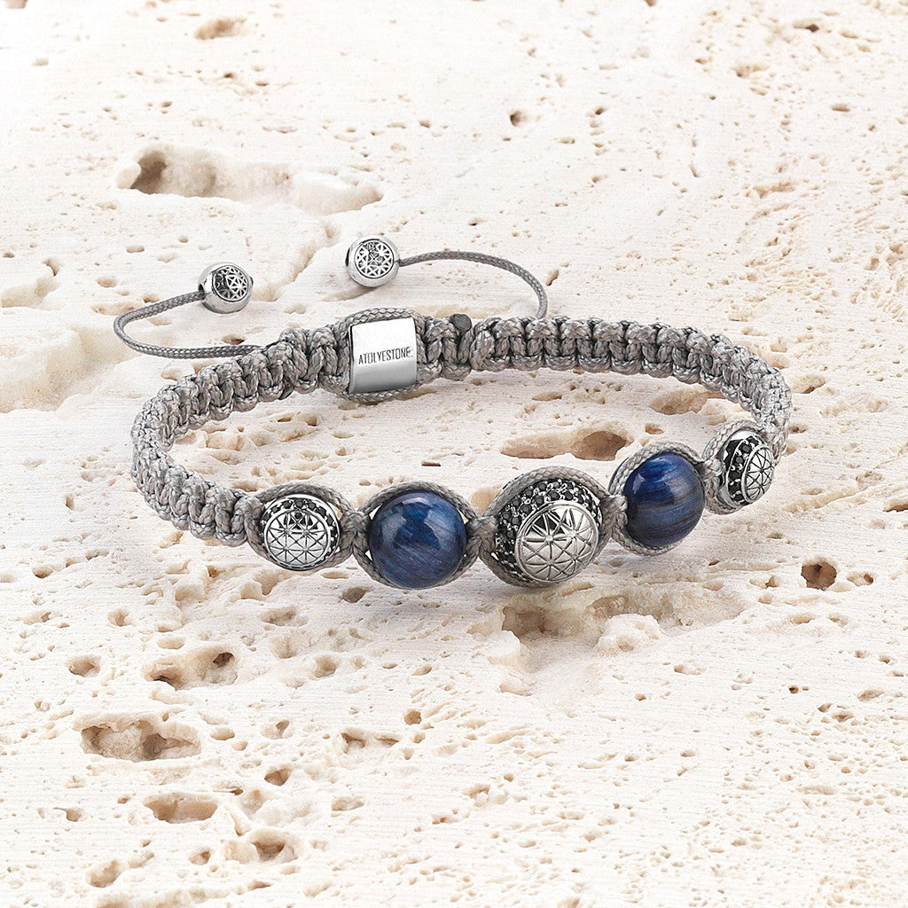 Çift Taşlı Kyanit Makrome Bileklik - Macrame Bracelet - Atolyestone Türkiye