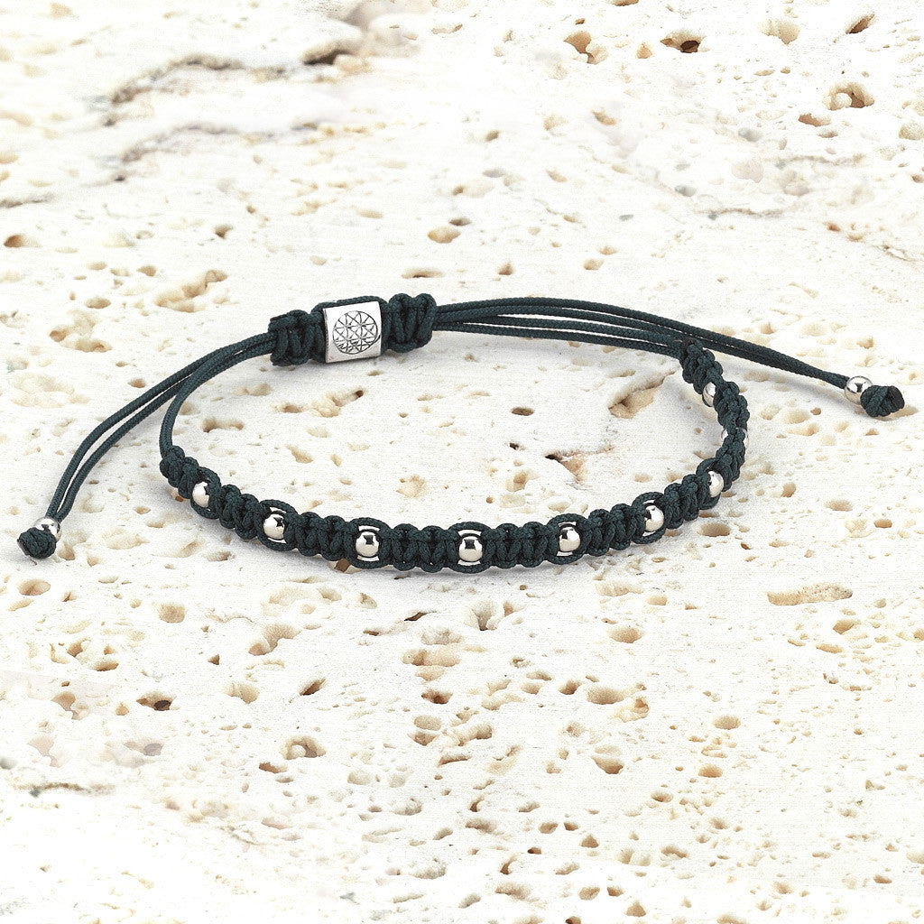 Gümüş Toplu Makrome BİLEKLİK - Macrame Bracelet - Atolyestone Türkiye