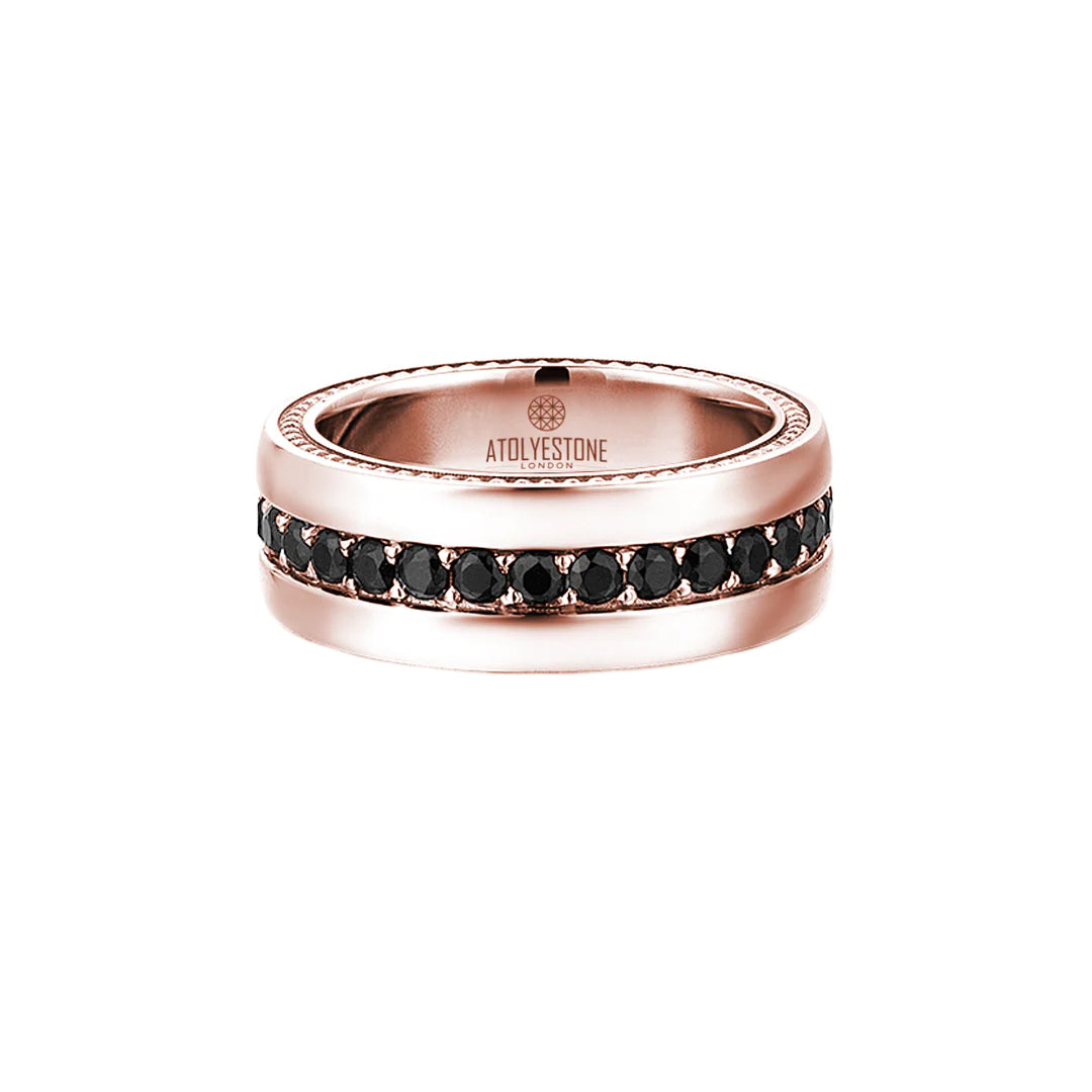 8,5 mm Taşlı Alyans Yüzük - Altın