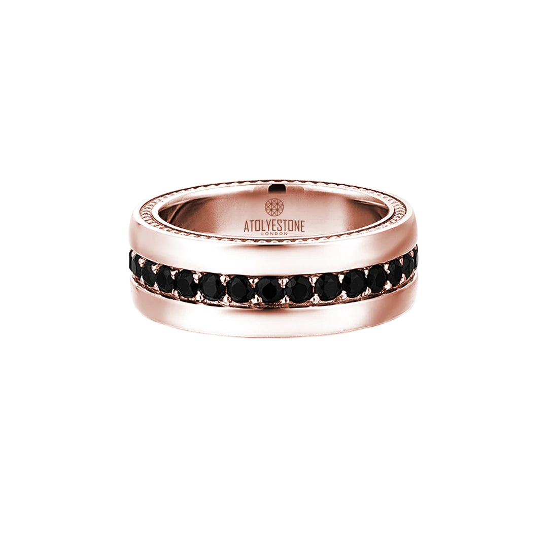 8,5 mm Taşlı Alyans Yüzük - Altın