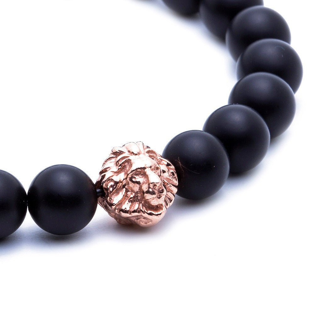 Mat Oniks Aslan Bileklik - Leo Beaded Bracelet - Atolyestone Türkiye