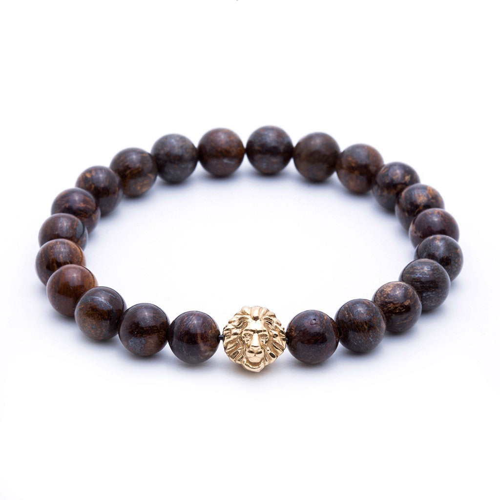 Bronzit Aslan Bileklik - Leo Beaded Bracelet - Atolyestone Türkiye