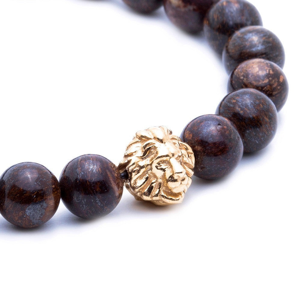 Bronzit Aslan Bileklik - Leo Beaded Bracelet - Atolyestone Türkiye
