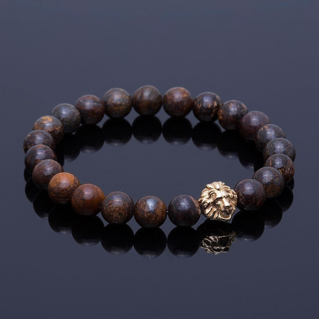 Bronzit Aslan Bileklik - Leo Beaded Bracelet - Atolyestone Türkiye