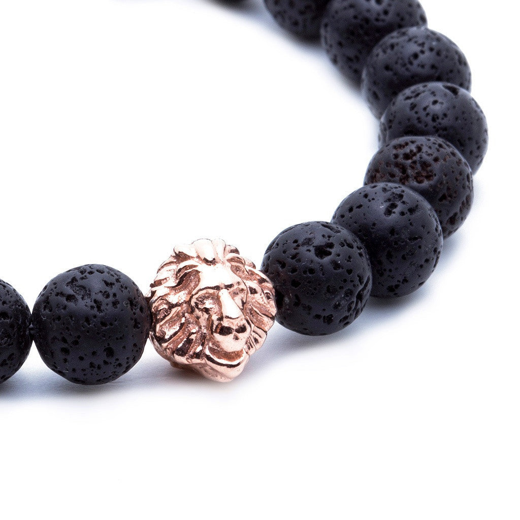 Aslan Bİleklİk Lava Taşı - Leo Beaded Bracelet - Atolyestone Türkiye