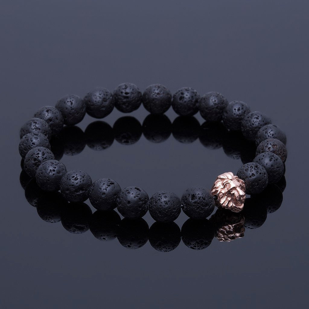 Aslan Bİleklİk Lava Taşı - Leo Beaded Bracelet - Atolyestone Türkiye