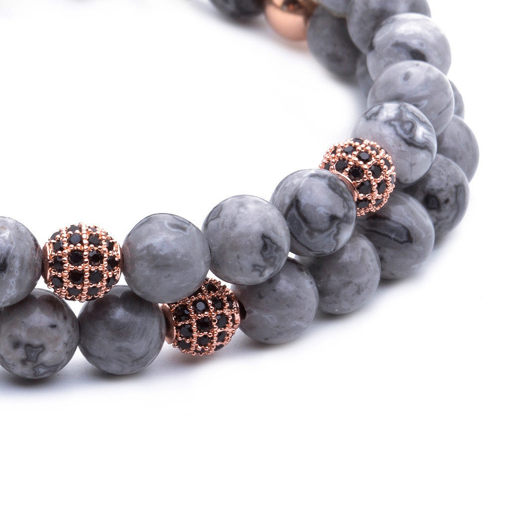 Jasper Çİft Sıra Bİleklİk - Double Bead Bracelet - Atolyestone Türkiye