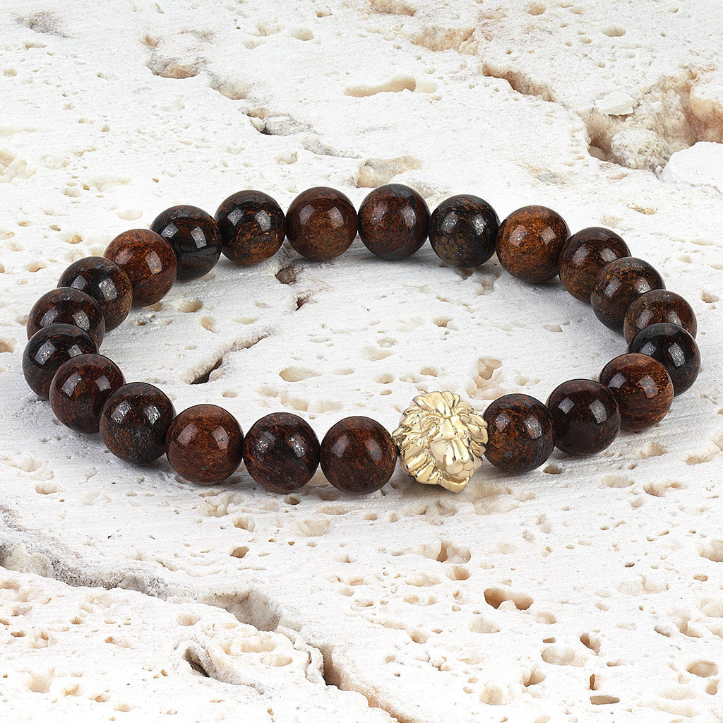 Bronzit Aslan Bileklik - Leo Beaded Bracelet - Atolyestone Türkiye