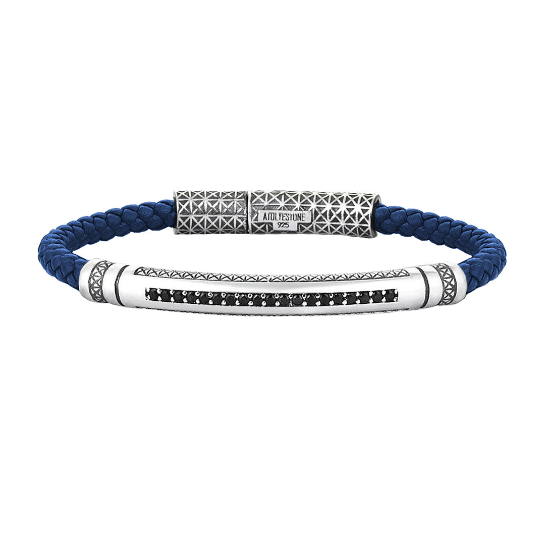 Atolyestone Deri Bileklik - Mavi Deri