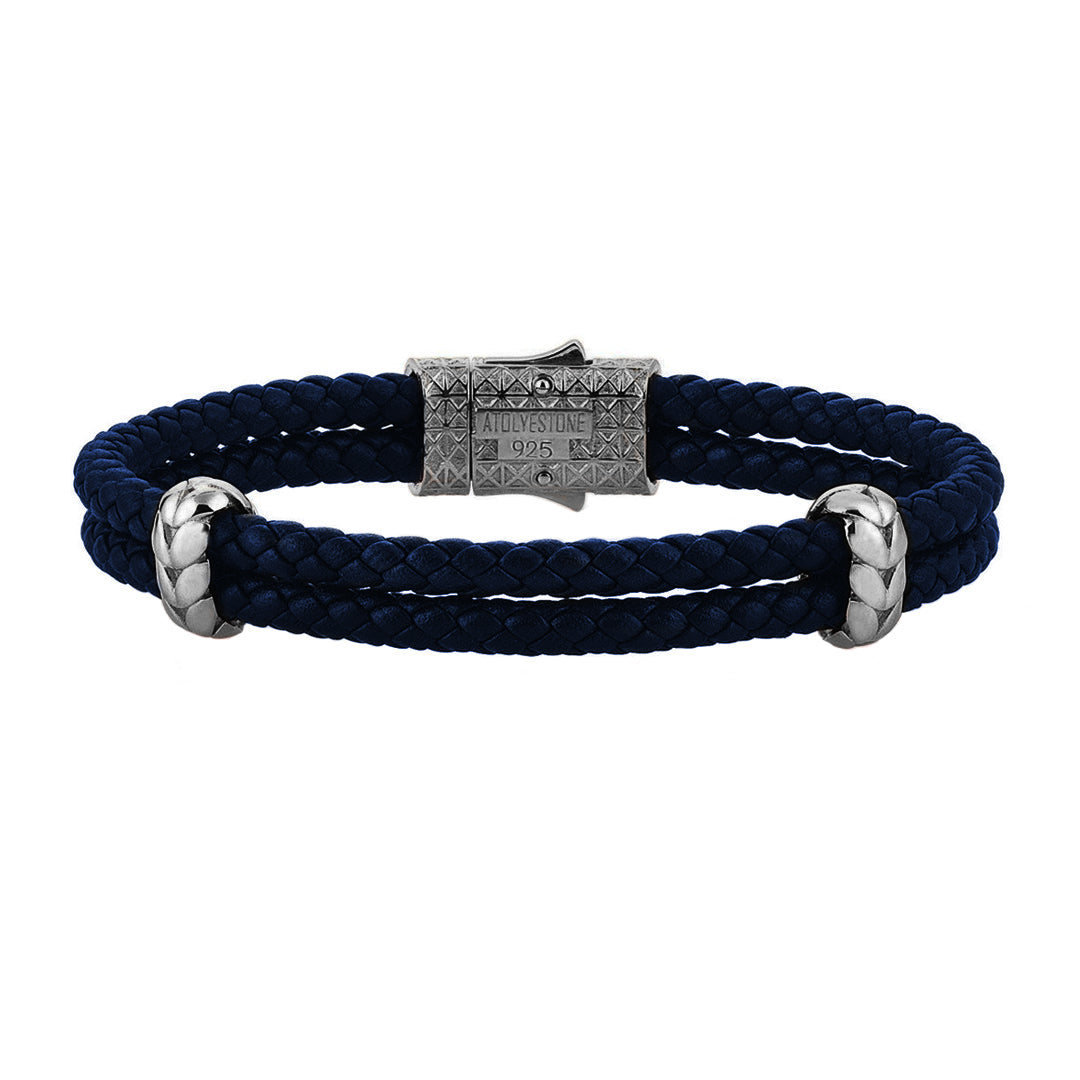 Atolyestone Elements Derİ Bİleklİk - Lacivert Deri - Gunmetal