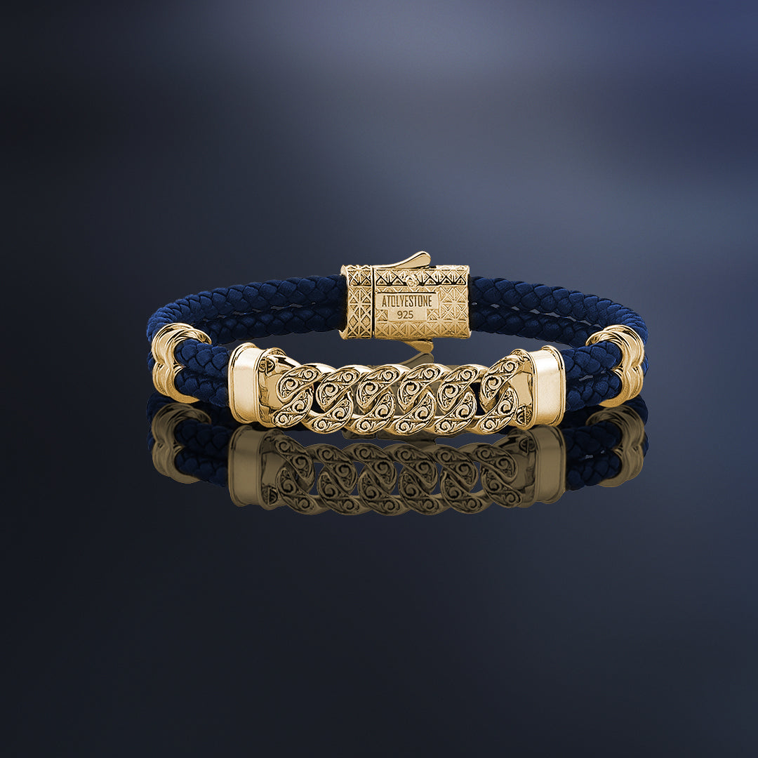 Klasik Zincir Deri Bileklik