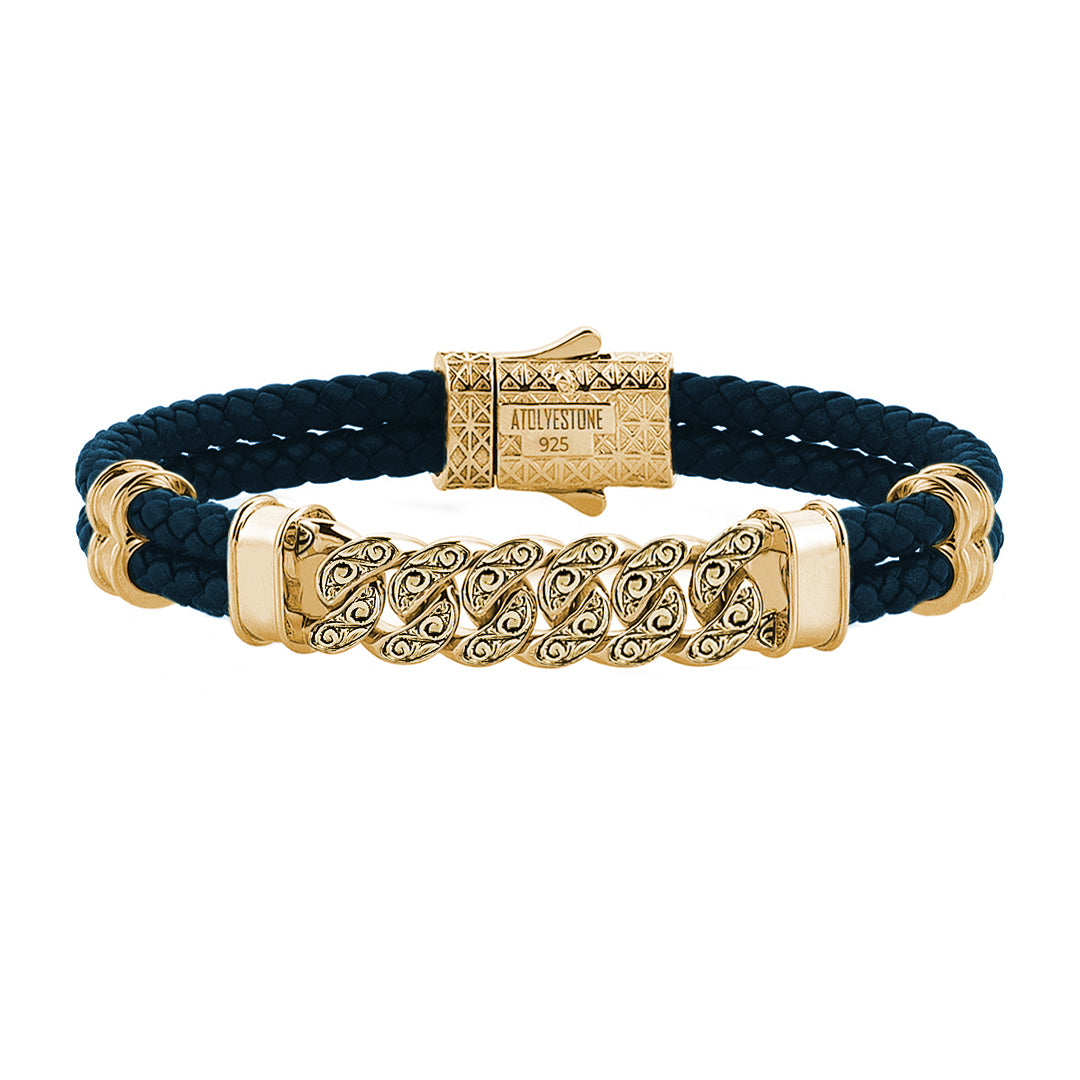 Klasik Zincir Deri Bileklik