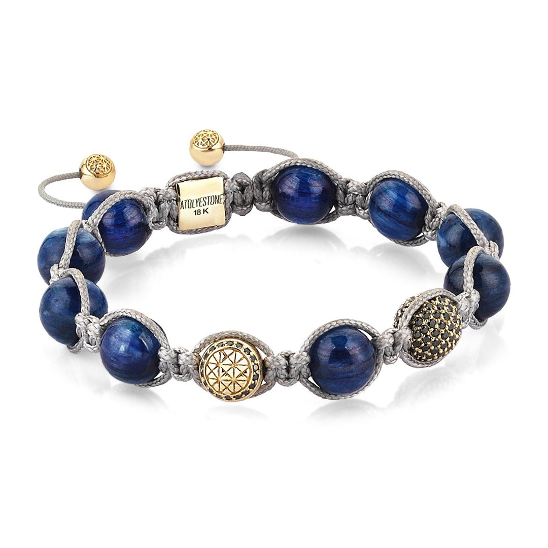 Özel Kyanit Makrome Bileklik - Altın