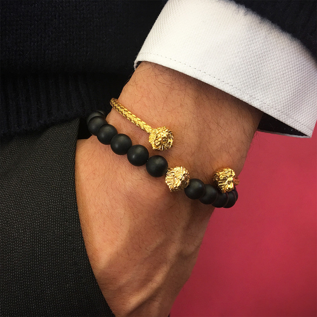 Mat Oniks Aslan Bileklik - Leo Beaded Bracelet - Atolyestone Türkiye