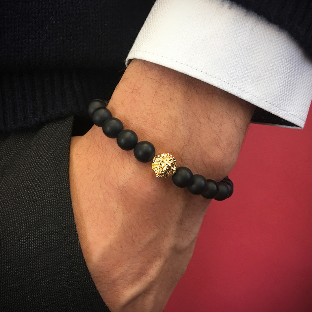 Mat Oniks Aslan Bileklik - Leo Beaded Bracelet - Atolyestone Türkiye