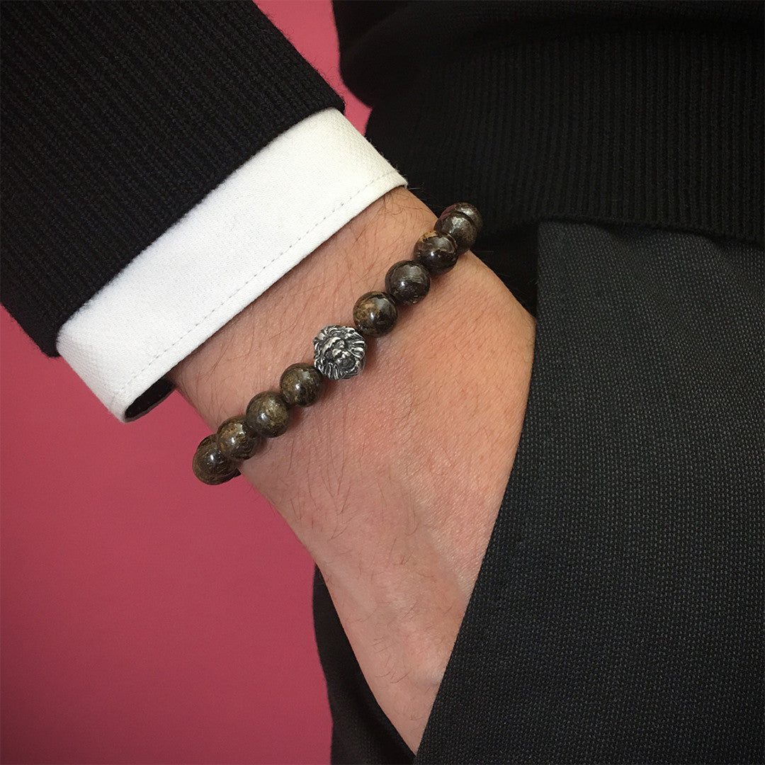 Bronzit Aslan Bileklik - Leo Beaded Bracelet - Atolyestone Türkiye