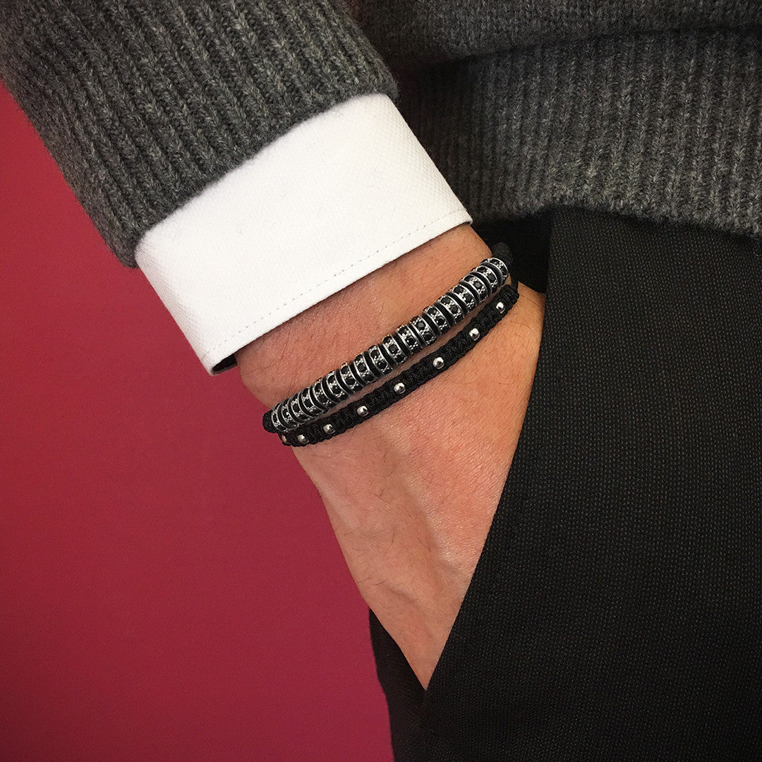 Gümüş Toplu Makrome BİLEKLİK - Macrame Bracelet - Atolyestone Türkiye