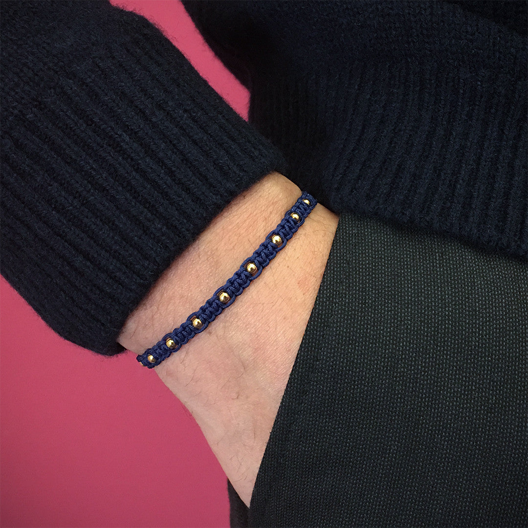 Gümüş Toplu Makrome BİLEKLİK - Macrame Bracelet - Atolyestone Türkiye