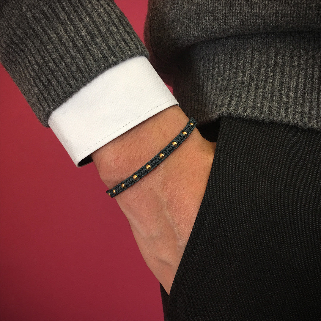 Gümüş Toplu Makrome BİLEKLİK - Macrame Bracelet - Atolyestone Türkiye