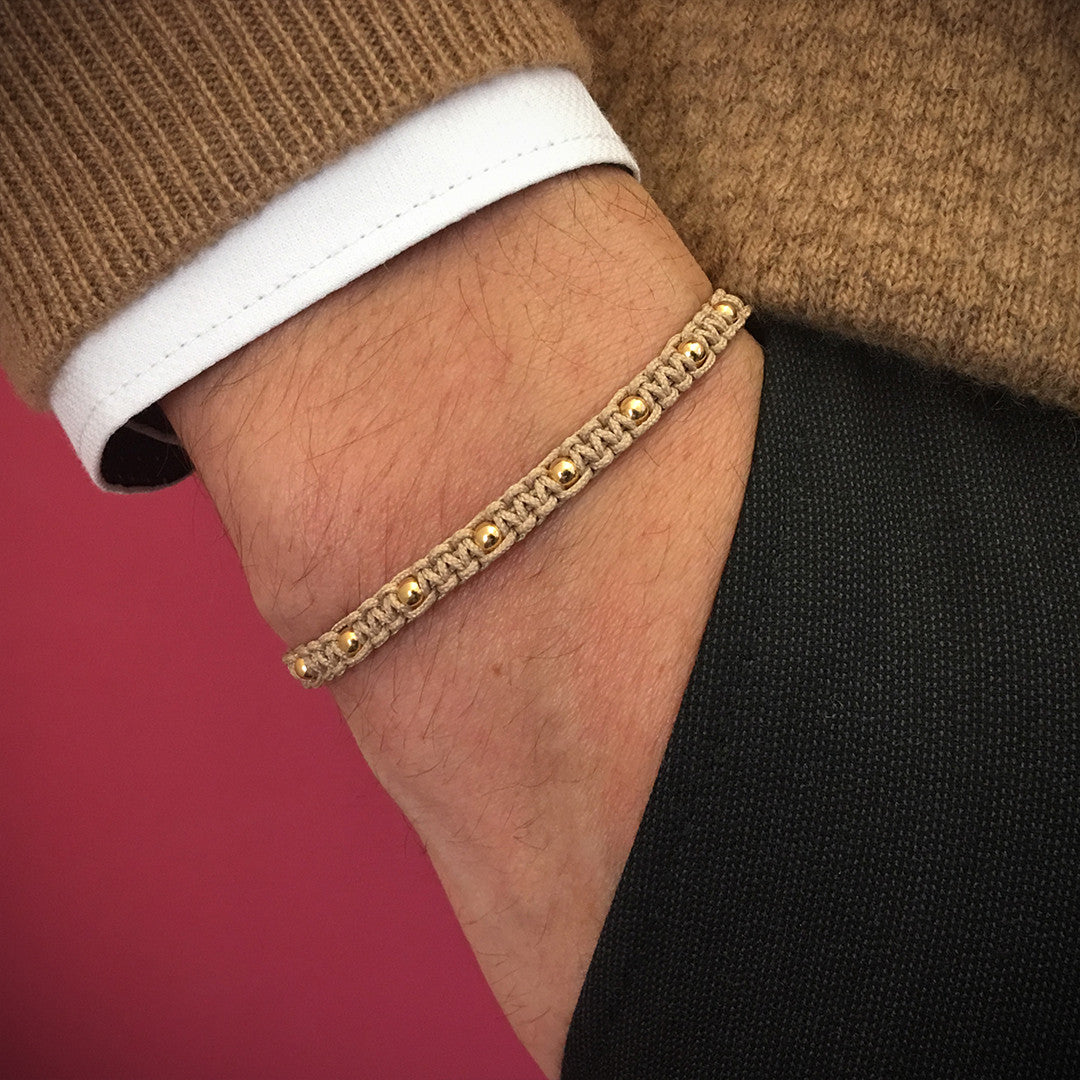 Gümüş Toplu Makrome BİLEKLİK - Macrame Bracelet - Atolyestone Türkiye