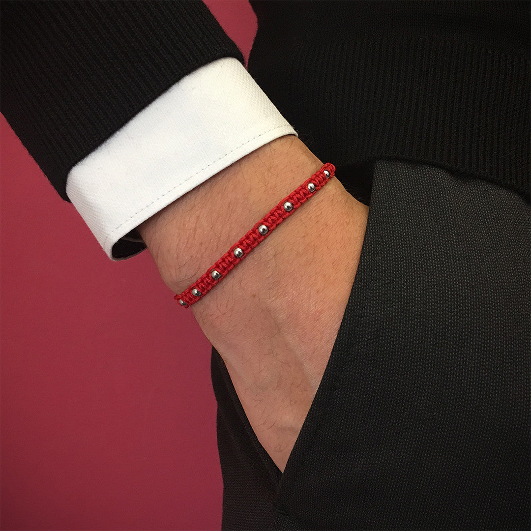 Gümüş Toplu Makrome BİLEKLİK - Macrame Bracelet - Atolyestone Türkiye