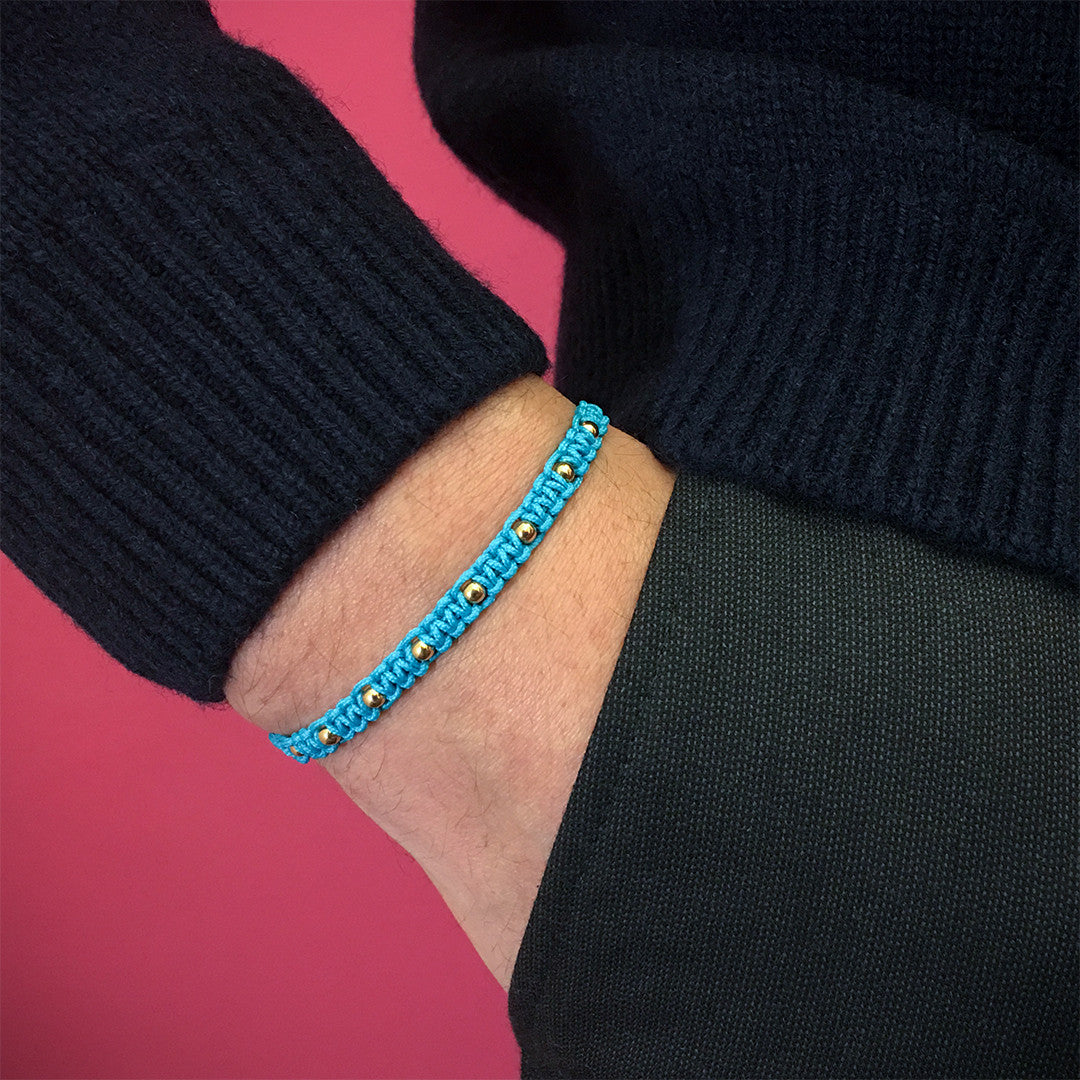 Gümüş Toplu Makrome BİLEKLİK - Macrame Bracelet - Atolyestone Türkiye