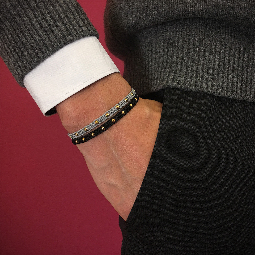 Gümüş Toplu Makrome BİLEKLİK - Macrame Bracelet - Atolyestone Türkiye