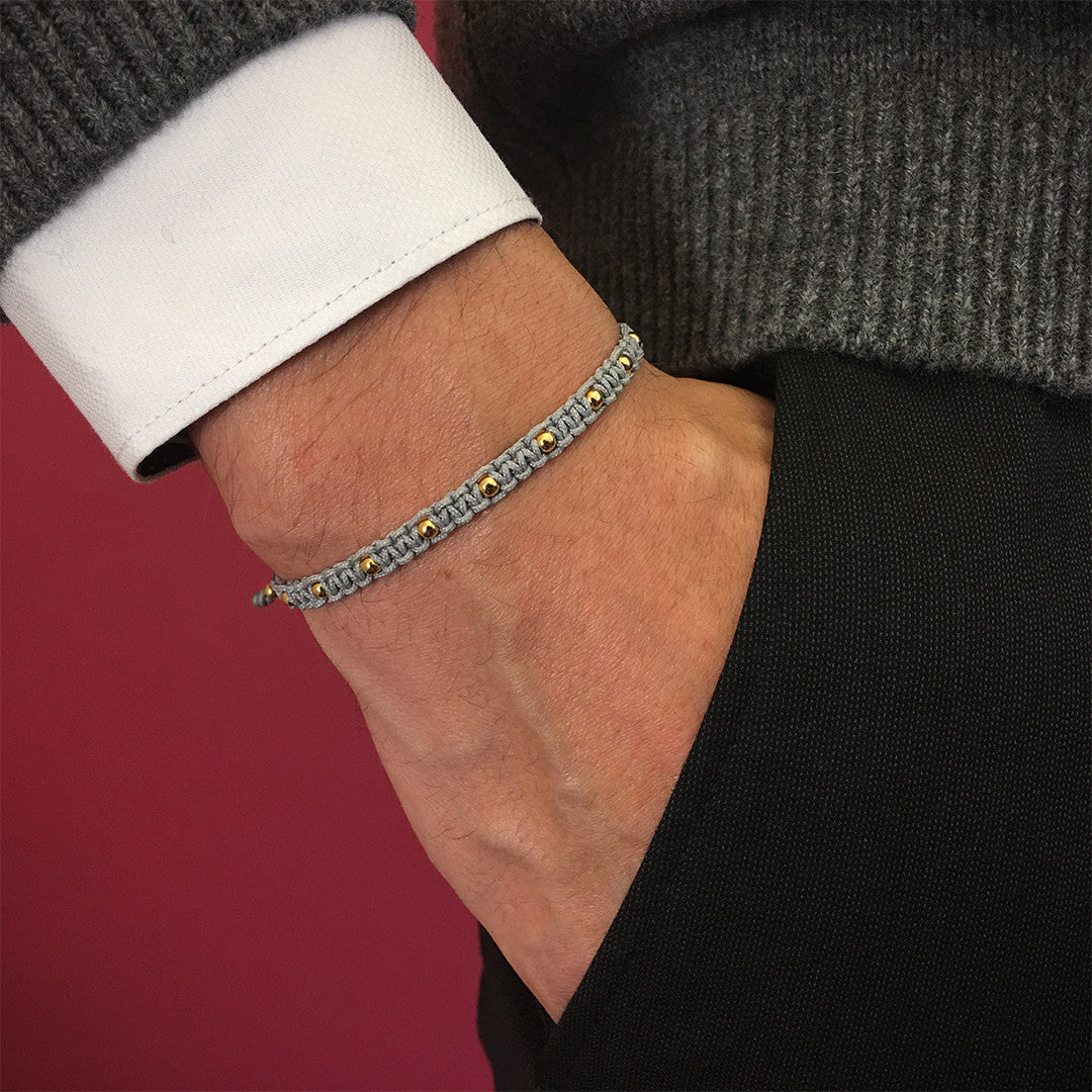 Gümüş Toplu Makrome BİLEKLİK - Macrame Bracelet - Atolyestone Türkiye