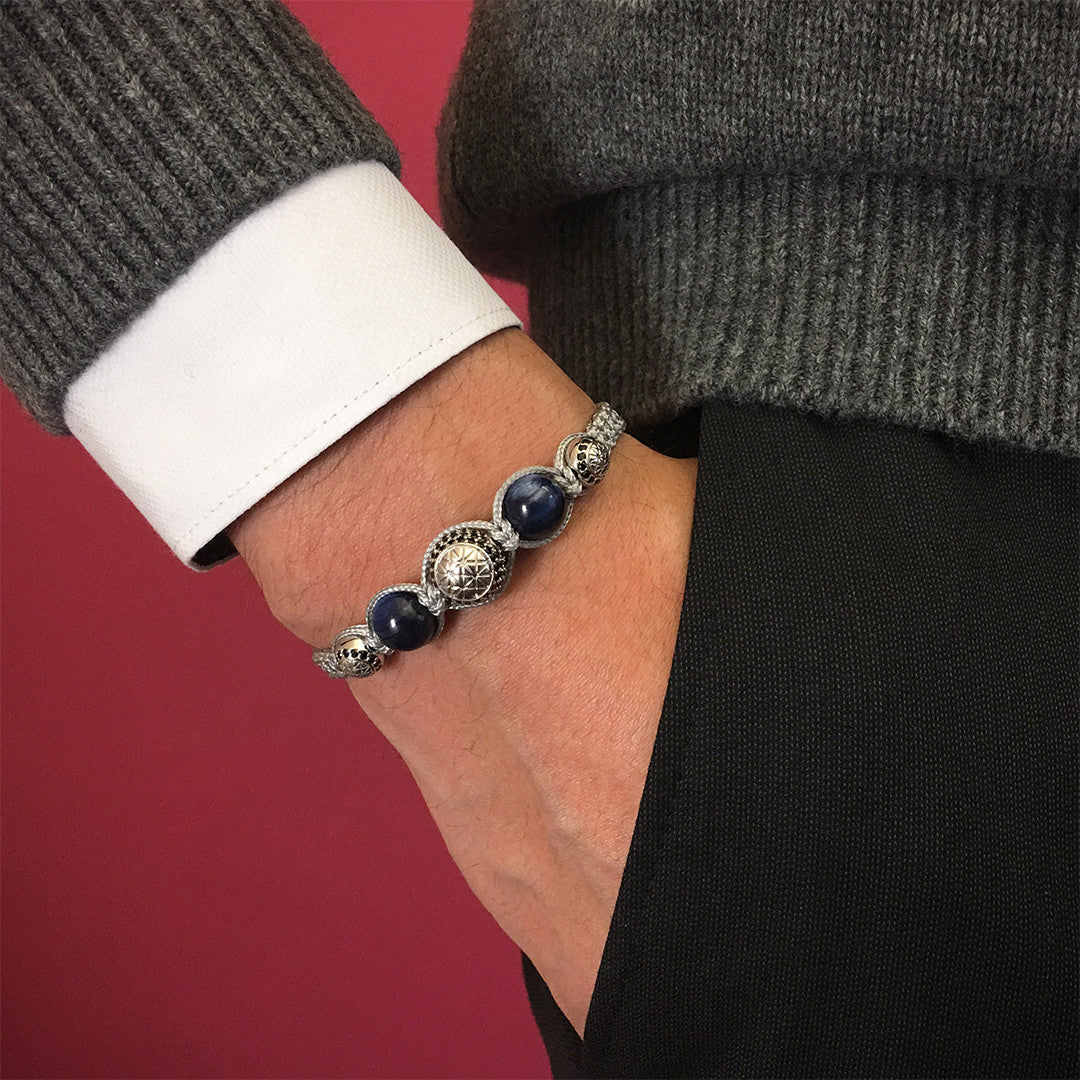 Çift Taşlı Kyanit Makrome Bileklik - Macrame Bracelet - Atolyestone Türkiye