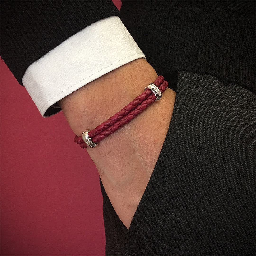 Atolyestone Elements - Beyaz Altın - Leather Bracelets - Atolyestone Türkiye