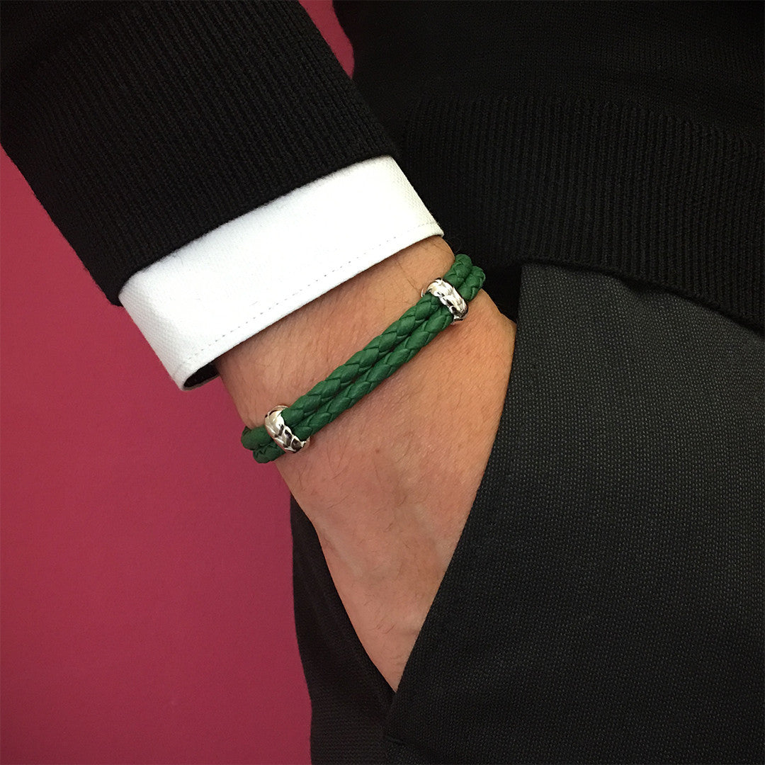 Atolyestone Elements - Beyaz Altın - Leather Bracelets - Atolyestone Türkiye