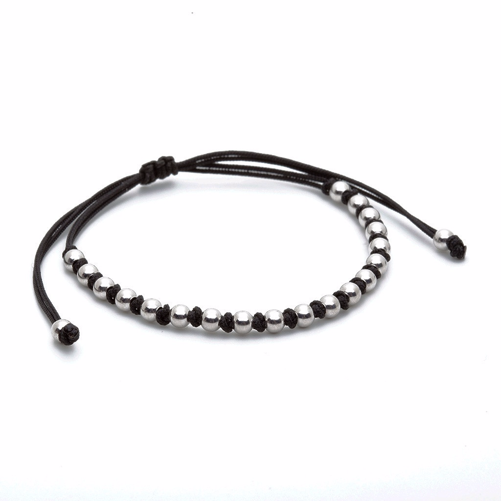 Gümüş Toplu Makrome BİLEKLİK - Macrame Bracelet - Atolyestone Türkiye