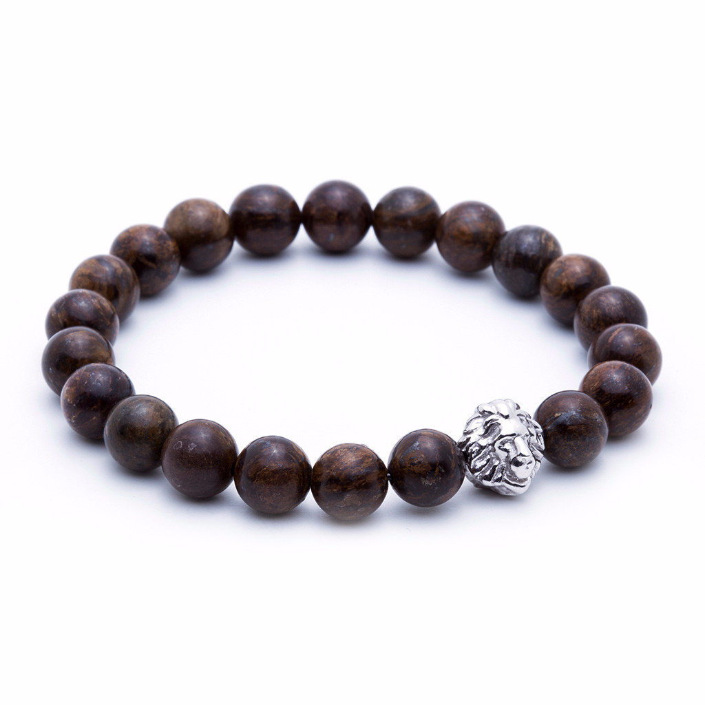 Bronzit Aslan Bileklik - Leo Beaded Bracelet - Atolyestone Türkiye