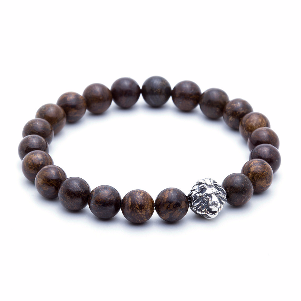 Bronzit Aslan Bileklik - Leo Beaded Bracelet - Atolyestone Türkiye