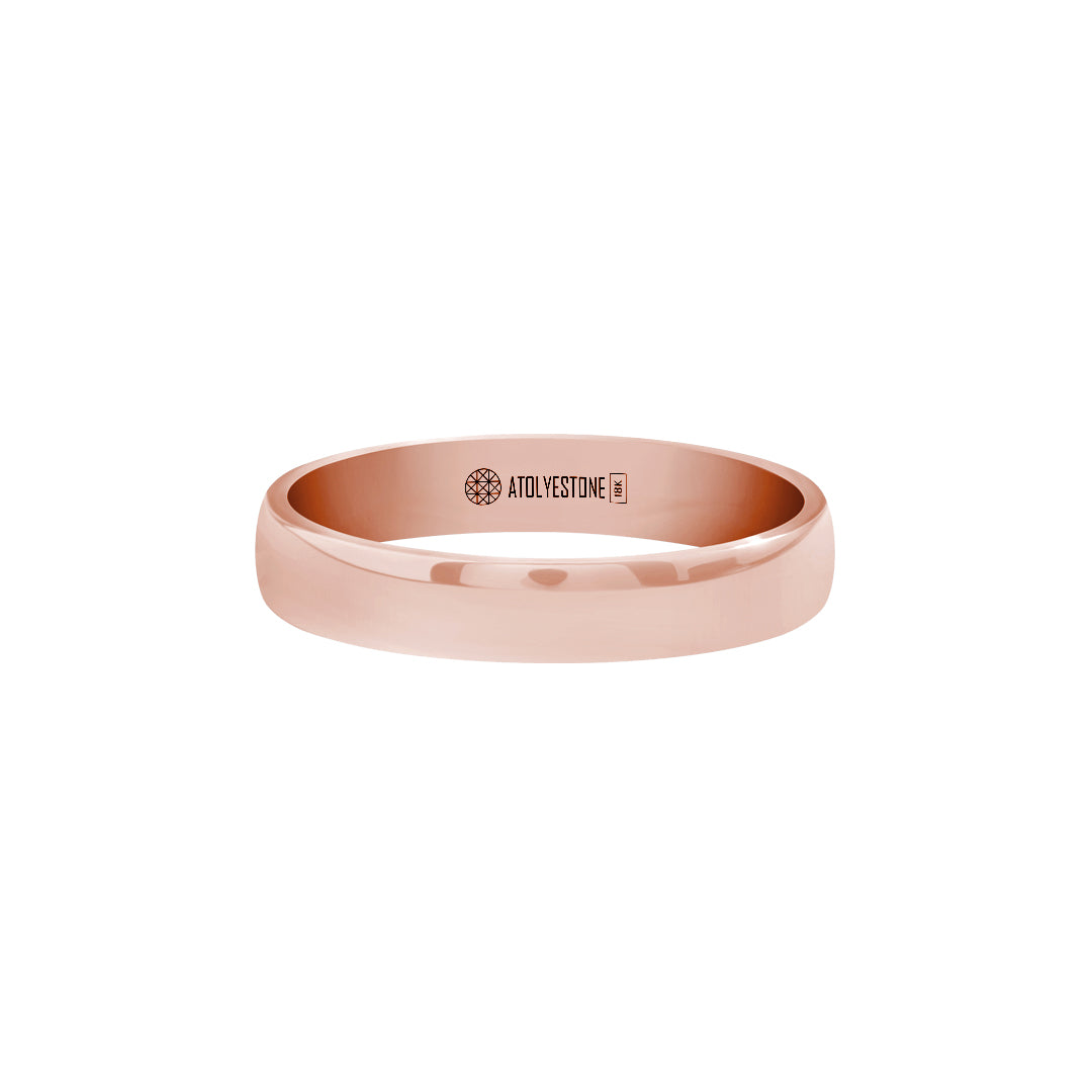 Bombeli Alyans Yüzük 4 mm Rose Altın