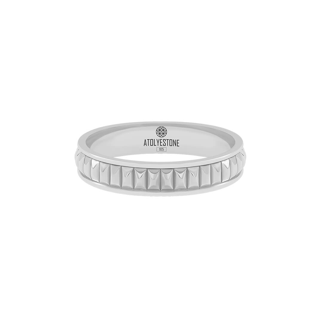 Geometrik Stud 925 Ayar Gümüş Yüzük