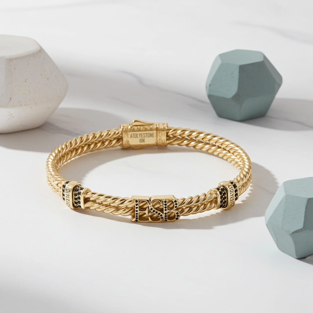 Kişiye Özel 18 Ayar Altından Halat Bileklik
