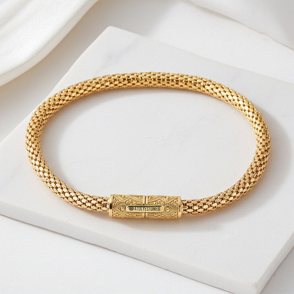 18 Ayar Altından Erkek için Streamline Zincir Bileklik