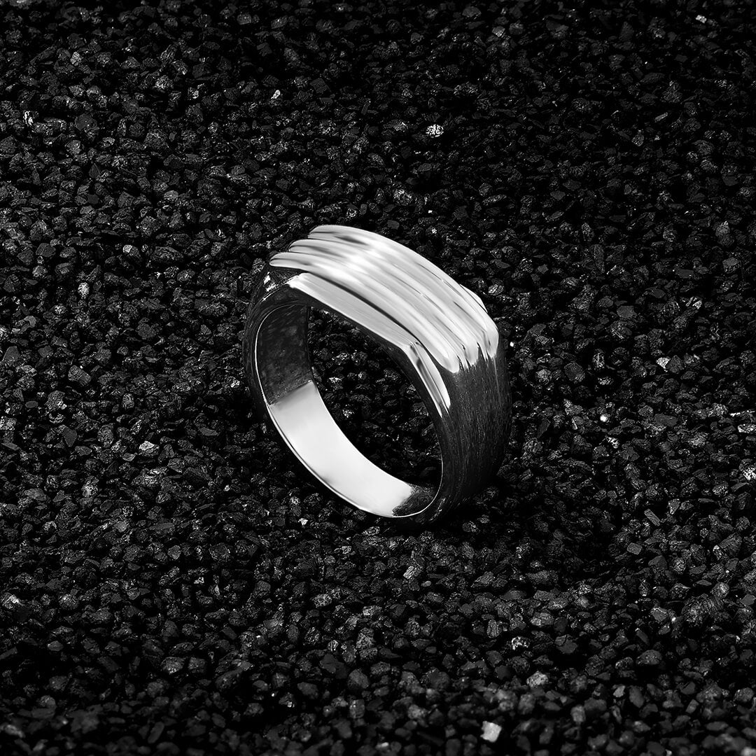 Atolyestone 925 Ayar Gümüşten Üç Şeritli Yüzük